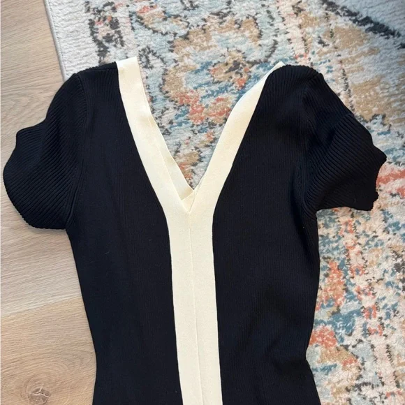 Elegant Black and Cream Dress - Picture 2 of 4